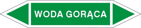 Tabliczka na rurociągi Woda gorąca znak na Folii Samoprzylepnej (R-W17)