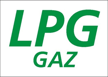 Znak LPG GAZ na płycie PCV (829-24)