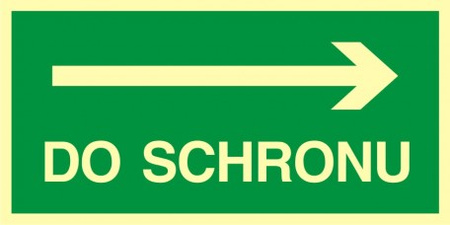 Znak kierunek do schronu (AC010)