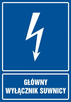 Znak Główny wyłącznik suwnicy na Folii Samoprzylepnej (HG035)