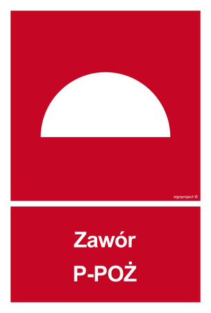 Znak Zawór P-POŻ na płycie PCV (BC051)