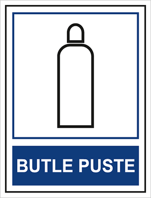 Znak butle puste na Folii Samoprzylepnej (869)