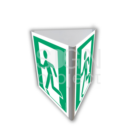 Znak AE801 Wyjście ewakuacyjne lewostronne (3D dościenny)