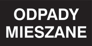 Znak odpady mieszane na Folii Samoprzylepnej (857-38)
