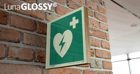 Znak Defibrylator (na sklejce) znak prostopadły