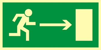 Znak kierunek do wyjścia drogi ewakuacyjnej w prawo (AA002) Signproject