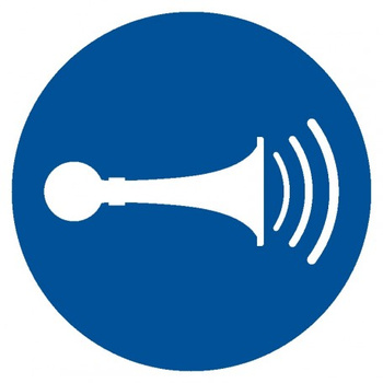 Znak nakaz używania sygnału dźwiękowego na płycie PCV (GJM029)