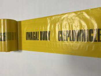 Taśma ostrzegawcza RURY CIEPŁOWNICZE 200mm/100m