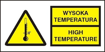 Znak wysoka temperatura high temperature na Folii Samoprzylepnej (320)