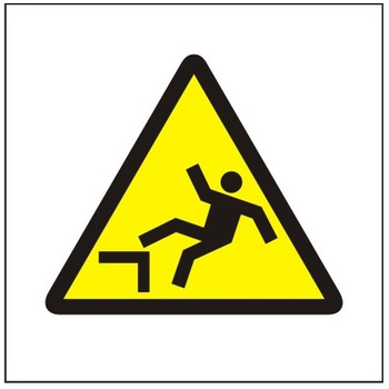 Znak ostrzeżenie przed śliskimi schodami na Folii Samoprzylepnej (326)