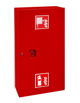 Hydrant wewnętrzny DN52 ECO z miejscem na gaśnicę oraz dodatkowym wężem (wąż w koszu) - BOXMET