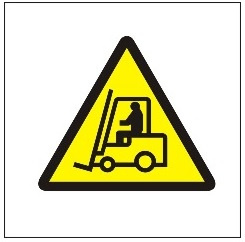 Znak ostrzeżenie przed urządzeniami do transportu poziomego na Folii Samoprzylepnej (306)