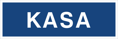 Znak kasa na Folii Samoprzylepnej (801-28)