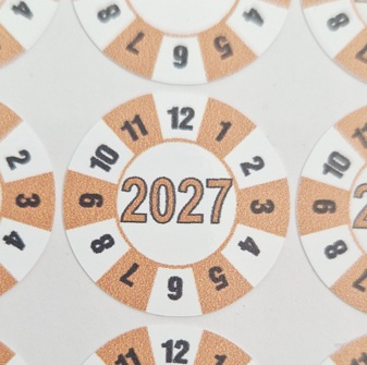 Kółka z datą 2027 do kontrolek gaśnic – 1 szt