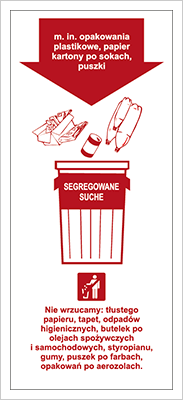 Znak segregowanie suche na Folii Samoprzylepnej (857-39)