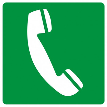 Znak telefon alarmowy na płycie PCV (GG006)