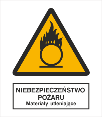 Znak niebezpieczeństwo pożaru - materiały utleniające na Płycie Świecącej (214)