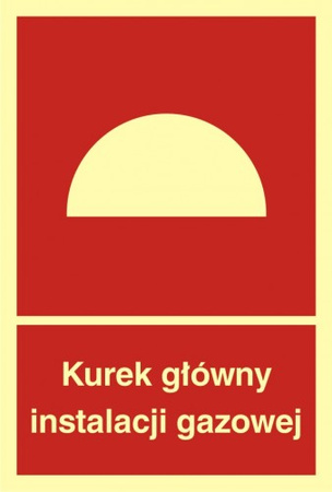 Znak kurek główny instalacji gazowej na Płycie Świecącej (BB005)