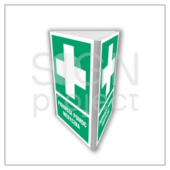 Znak AF803 Pierwsza pomoc medyczna (3D dościenny)