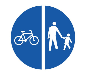 Znak nakazu METALOWY C13/16 Droga dla pieszych, Droga dla rowerów Znak nakazu w pionie 1 wzór