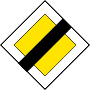 Znak informacyjny METALOWY Koniec drogi z pierwszeństwem (D2)