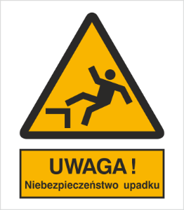 Znak uwaga niebezpieczeństwo upadku (326-01)