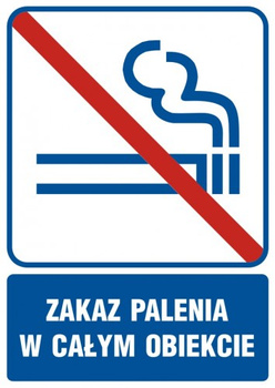 Znak Zakaz palenia w całym obiekcie na płycie PCV (RB504)