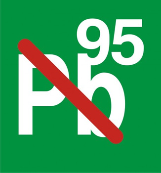 Znak Paliwo bezołowiowe - 95 oktanów na Folii Samoprzylepnej (SB005)