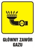 Znak główny zawór gazu (JD001) na Folii Samoprzylepnej
