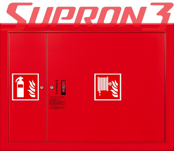 Hydrant wewnętrzny DN 25 z wężem półsztywnym 30m z miejscem na gaśnice - WNĘKOWY SUPRON