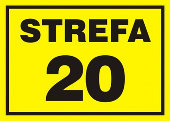 Znak 20 strefa zagrożenia wybuchem na płycie PCV (NB006)