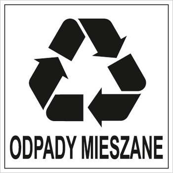 Znak odpady mieszane na Folii Samoprzylepnej (857-33)