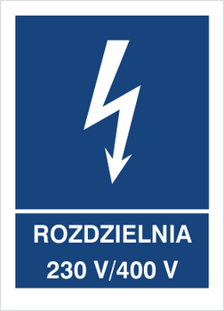 Znak rozdzielnia 230V/400V na płycie PCV (530-25)
