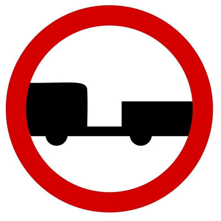 Znak zakazu METALOWY (B7) Zakaz wjazdu pojazdów silnikowych z przyczepami