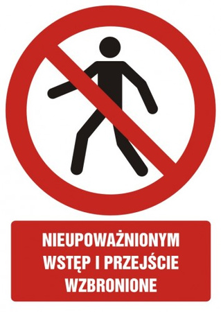 Znak nieupoważnionym wstęp i przejście wzbronione na płycie PCV (GC007)