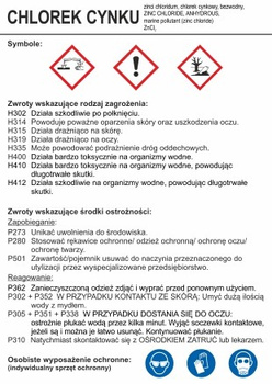 Znak Chlorek cynku (LC026)