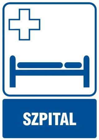 Znak Szpital na Folii Samoprzylepnej (RF001)