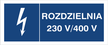 Znak Rozdzielnia 230 V/400 V na Folii Samoprzylepnej (530-25b)