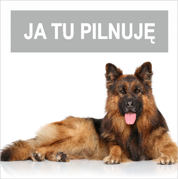 Znak stop ja tu pilnuję 2 na Folii Samoprzylepnej (823-165)