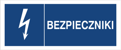 Znak Bezpieczniki na Folii Samoprzylepnej (530-16b)