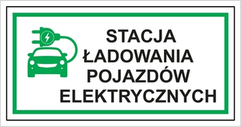 Znak Stacja ładowania pojazdów elektrycznych na płycie PCV (704-15)
