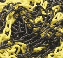 Łańcuch żółto czarny plastikowy 0,95 m z haczykiem do zawieszenia