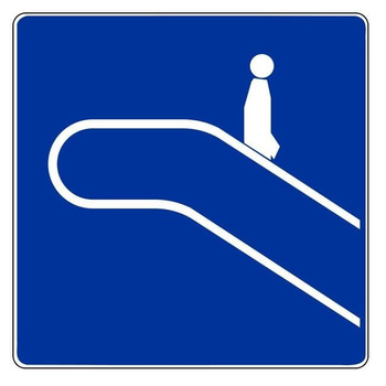 Znak informacyjny METALOWY Schody ruchome w dół (D35a)