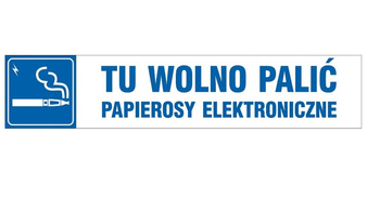 Znak Tu wolno palić papierosy elektroniczne na płycie PCV (NE029)