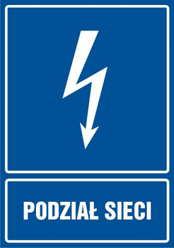 Znak Podział sieci na Folii Samoprzylepnej (HG002)