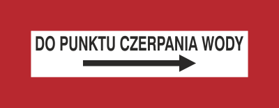 Znak do punktu czerpania wody (w prawo) na płycie PCV (231-20)