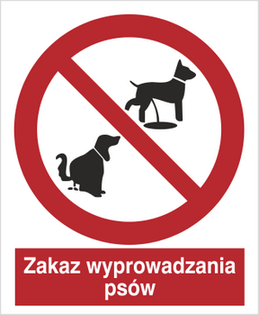 Znak zakaz wyprowadzania psów na płycie PCV (632)