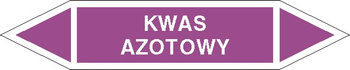 Tabliczka na rurociągi Kwas azotowy znak na Folii Samoprzylepnej (R-KZ03)