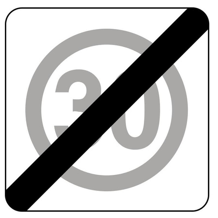 Znak zakazu METALOWY (B44) Koniec ograniczenia do 30km/h