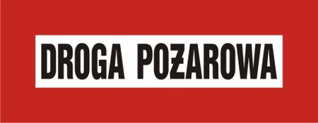 Znak droga pożarowa na płycie PCV (BC109)